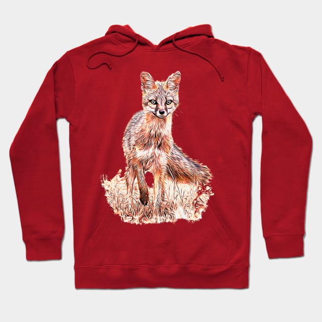 Gray Fox Hoodie by Ripples of Time